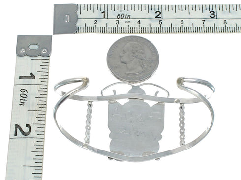 Zuni Indian Multicolor Sterling Silver Butterfly Inlay Cuff Bracelet NN20150