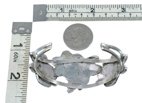 Multicolor Silver Hummingbird And Flower Zuni Bracelet NN20152