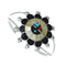 Zuni Multicolor Sunface Authentic Sterling Silver Cuff Bracelet NN20160