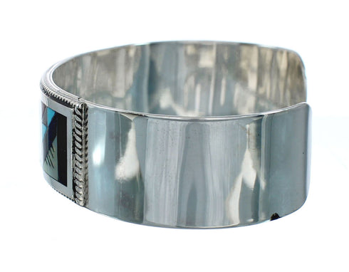 Genuine Sterling Silver Multicolor Navajo Cuff Bracelet NN20147