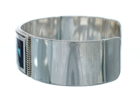 Genuine Sterling Silver Multicolor Navajo Cuff Bracelet NN20143