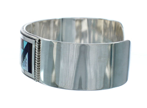 Genuine Sterling Silver Multicolor Navajo Cuff Bracelet NN20144