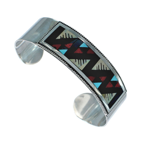 Genuine Sterling Silver Multicolor Navajo Cuff Bracelet NN20142
