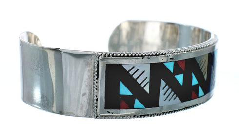 Genuine Sterling Silver Multicolor Navajo Cuff Bracelet NN20146