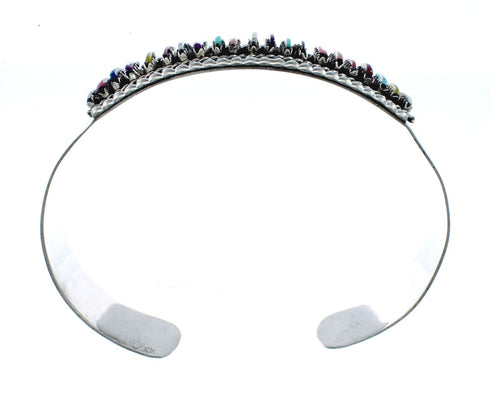 Sterling Silver Multicolor Needlepoint Navajo Cuff Bracelet NN20123