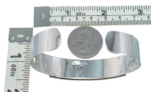 Sterling Silver Multicolor Needlepoint Navajo Cuff Bracelet NN20123