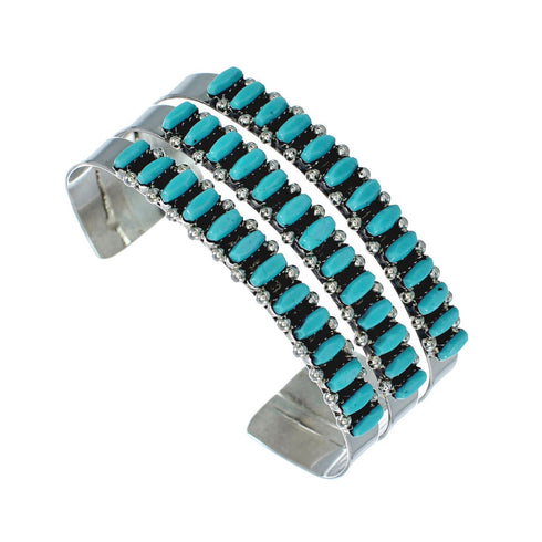 Zuni Turquoise Needlepoint Genuine Sterling Silver Cuff Bracelet NN20170
