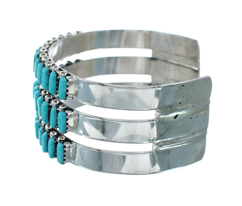 Zuni Turquoise Needlepoint Genuine Sterling Silver Cuff Bracelet NN20170