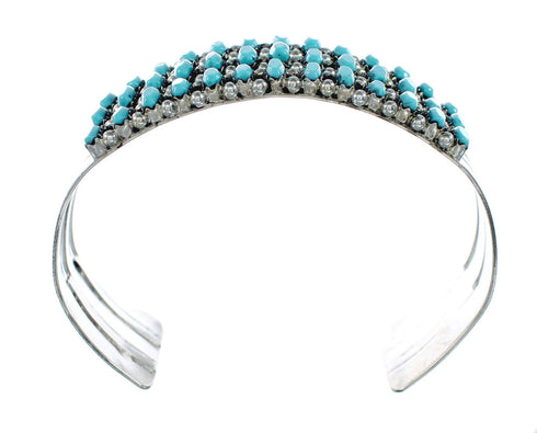 Zuni Turquoise Needlepoint Genuine Sterling Silver Cuff Bracelet NN20170