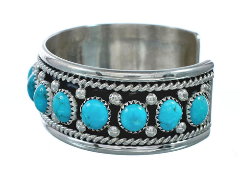 Turquoise Native American Authentic Sterling Silver Cuff Bracelet NN20190