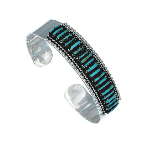 Native American Sterling Silver Turquoise Needlepoint Cuff Bracelet NN20186
