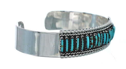Native American Sterling Silver Turquoise Needlepoint Cuff Bracelet NN20186