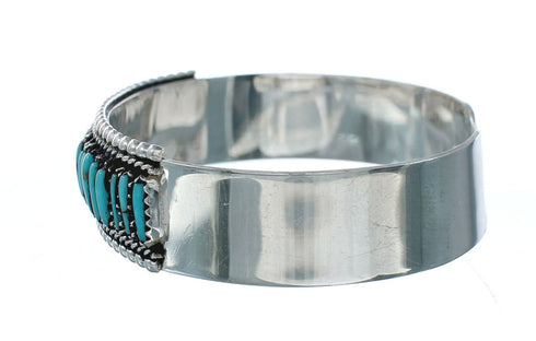 Native American Sterling Silver Turquoise Needlepoint Cuff Bracelet NN20186