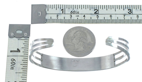 Turquoise Inlay Sterling Silver Zuni Cuff Bracelet NN20182