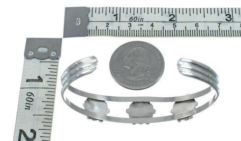 Sterling Silver Turquoise Flower Zuni Cuff Bracelet NN20189