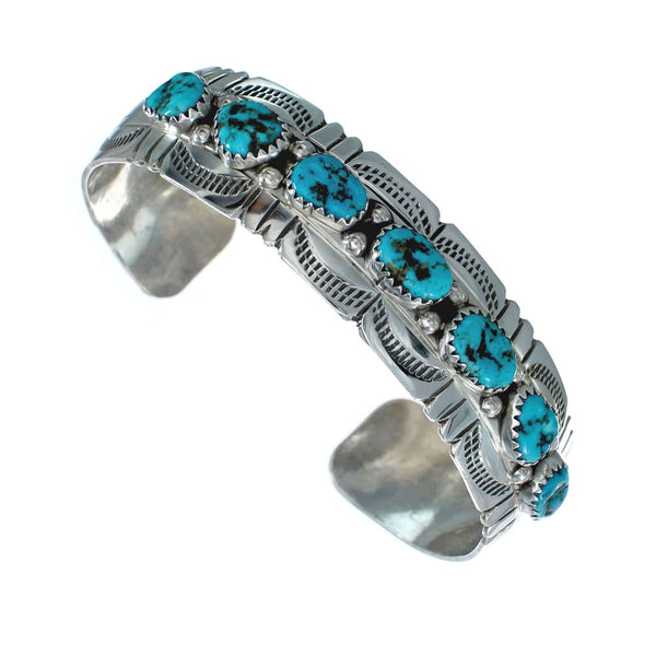 Native American Navajo Turquoise Sterling Silver Cuff Bracelet NN20173