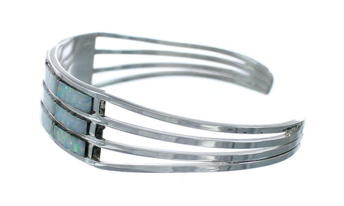 Zuni Genuine Sterling Silver Opal Cuff Bracelet Jewelry NN20191