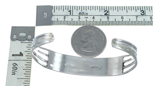 Zuni Genuine Sterling Silver Opal Cuff Bracelet Jewelry NN20191