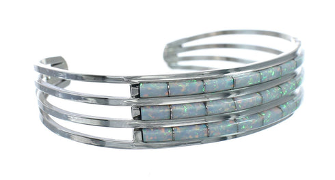Zuni Genuine Sterling Silver Opal Cuff Bracelet Jewelry NN20180