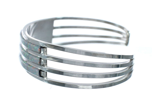 Zuni Genuine Sterling Silver Opal Cuff Bracelet Jewelry NN20180