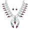 Navajo Coral Sterling Silver Squash Blossom Necklace Set NN20162