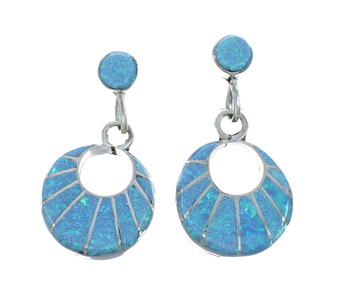 Sterling Silver Zuni Opal Inlay Necklace, Earrings Set – Signed LM NN20169