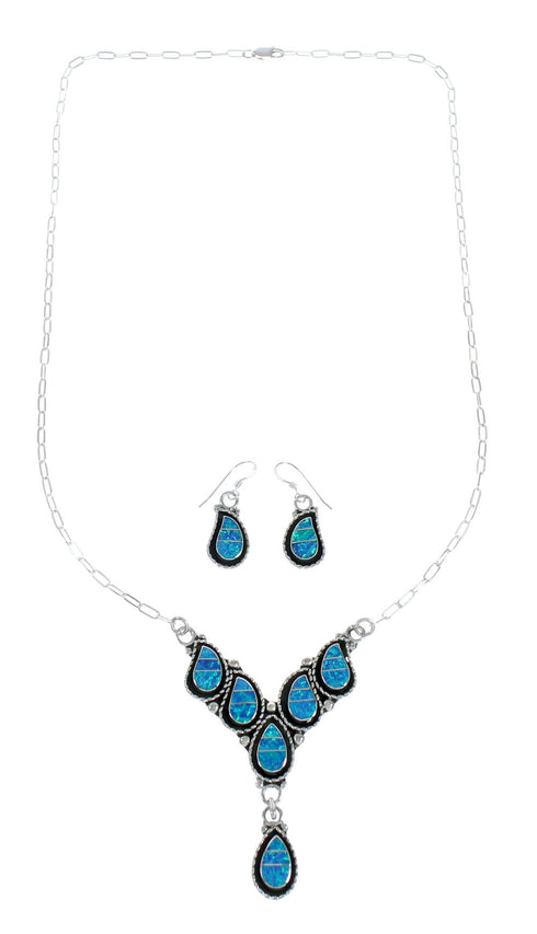 Zuni Opal Authentic Sterling Silver Necklace Set NN20168