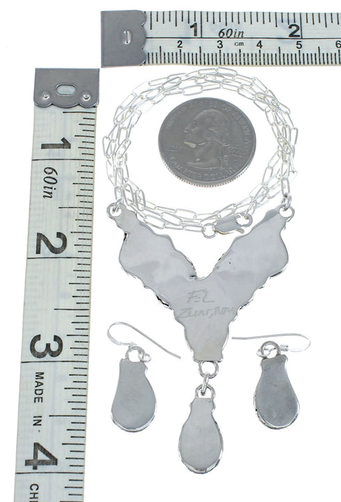 Zuni Opal Authentic Sterling Silver Necklace Set NN20168