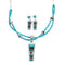 Zuni Indian Multicolor Sterling Silver 2-Strand Bead Necklace And Earrings Set NX11492