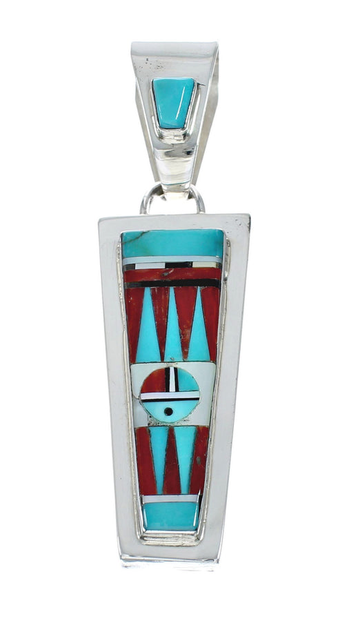 Zuni Indian Multicolor Sterling Silver 2-Strand Bead Necklace And Earrings Set NX11492