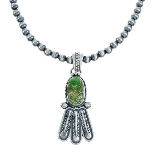 Navajo Turquoise Sterling Silver Old Pawn Bead Necklace NX11490