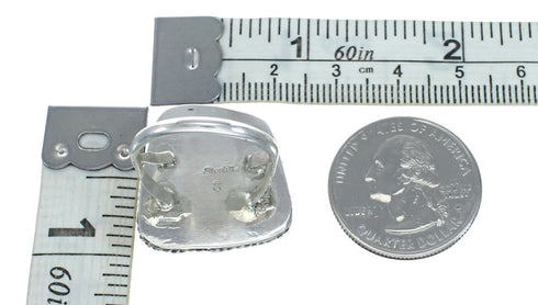 American Indian Genuine Sterling Silver Kingman Turquoise Ring Size 9-1/4 NN20218