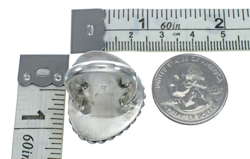 American Indian Genuine Sterling Silver Kingman Turquoise Ring Size 8-1/4 NN20227