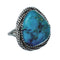 American Indian Genuine Sterling Silver Kingman Turquoise Ring Size 6-3/4 NN20226