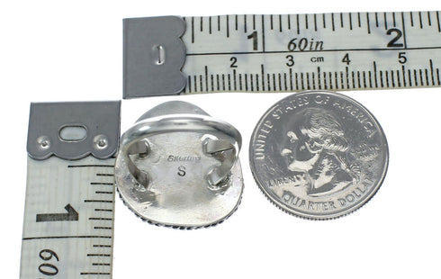 American Indian Genuine Sterling Silver Kingman Turquoise Ring Size 6-3/4 NN20226