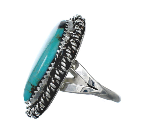 American Indian Genuine Sterling Silver Kingman Turquoise Ring Size 7-3/4 NN20215