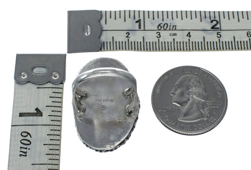 American Indian Genuine Sterling Silver Kingman Turquoise Ring Size 6-3/4 NN20230