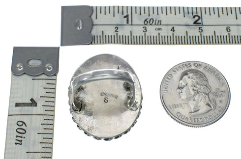 American Indian Genuine Sterling Silver Kingman Turquoise Ring Size 7 NN20216