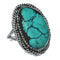 American Indian Genuine Sterling Silver Kingman Turquoise Ring Size 5-1/2 NN20229