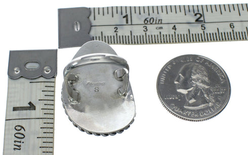 American Indian Genuine Sterling Silver Kingman Turquoise Ring Size 6-3/4 NN20224