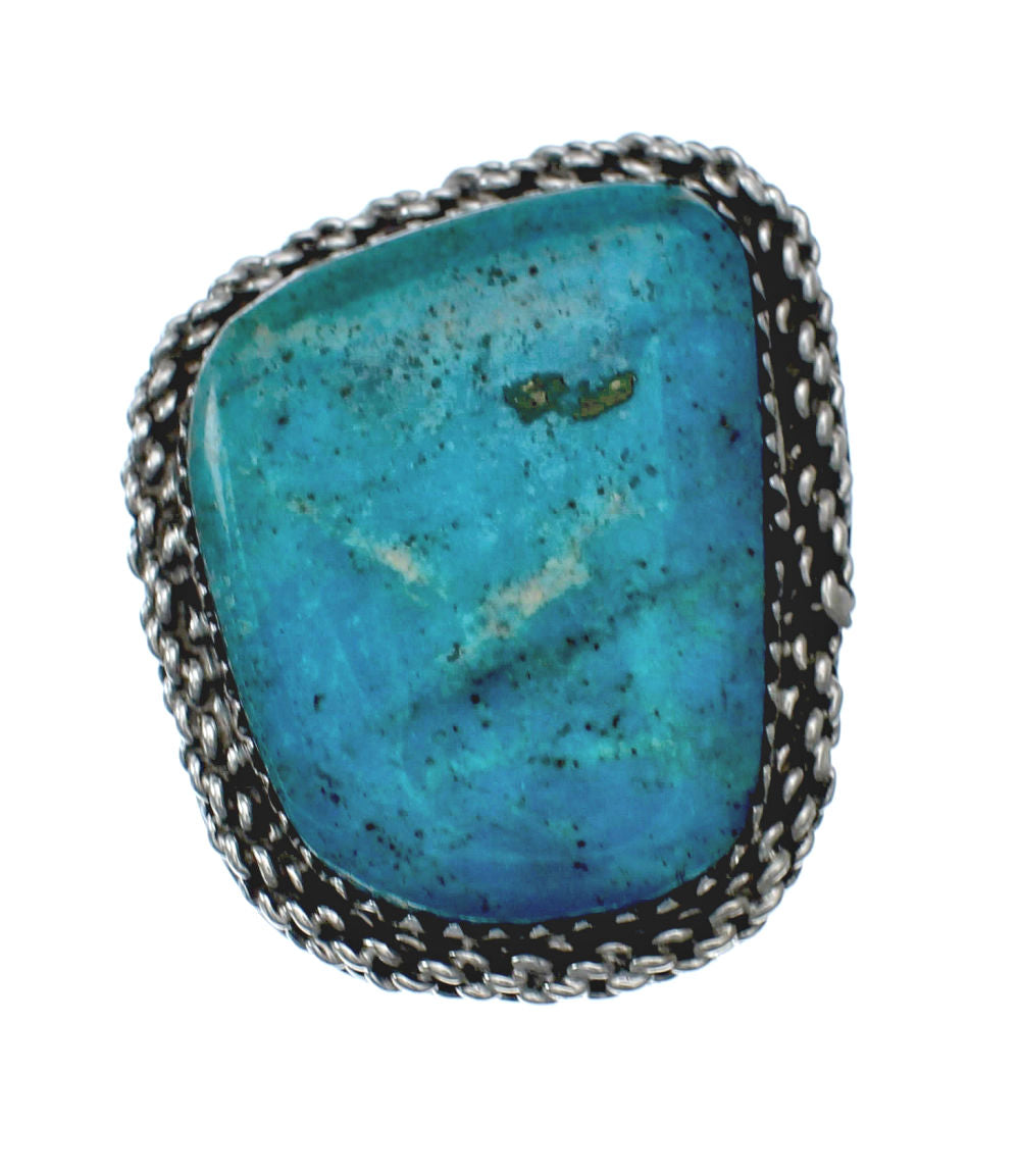 American Indian Genuine Sterling Silver Kingman Turquoise Ring Size 7 ...
