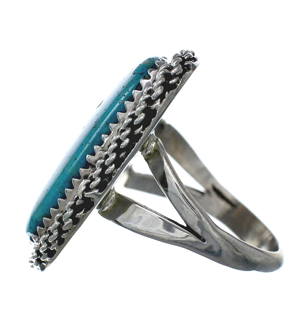 American Indian Genuine Sterling Silver Kingman Turquoise Ring Size 7 ...