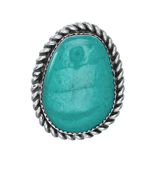 American Indian Genuine Sterling Silver Kingman Turquoise Ring Size 8-1/4 NN20221