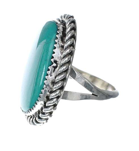 American Indian Genuine Sterling Silver Kingman Turquoise Ring Size 8-1/4 NN20221