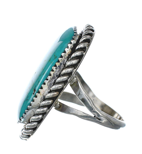 American Indian Genuine Sterling Silver Kingman Turquoise Ring Size 8-1/4 NN20223