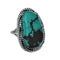 American Indian Genuine Sterling Silver Kingman Turquoise Ring Size 7-1/4 NN20231