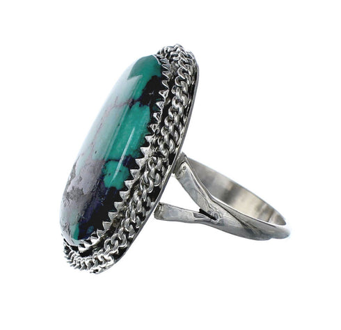 American Indian Genuine Sterling Silver Kingman Turquoise Ring Size 7-1/4 NN20231