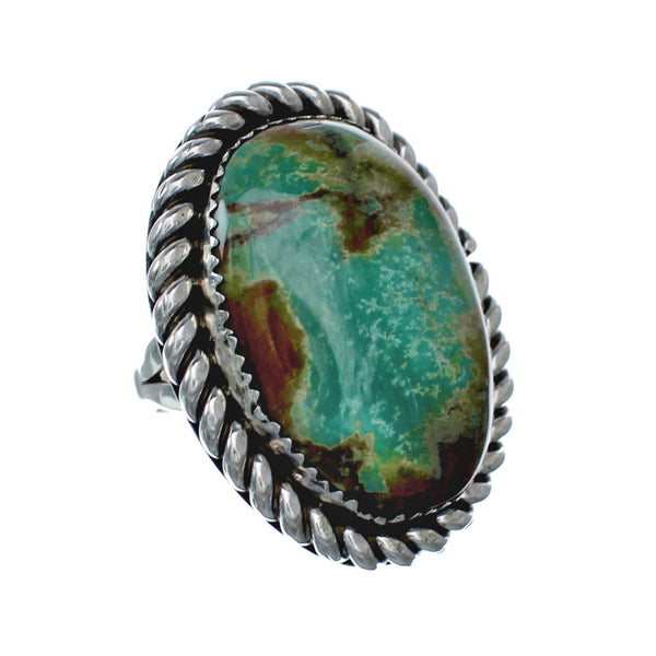 American Indian Genuine Sterling Silver Kingman Turquoise Ring Size 9 NN20209