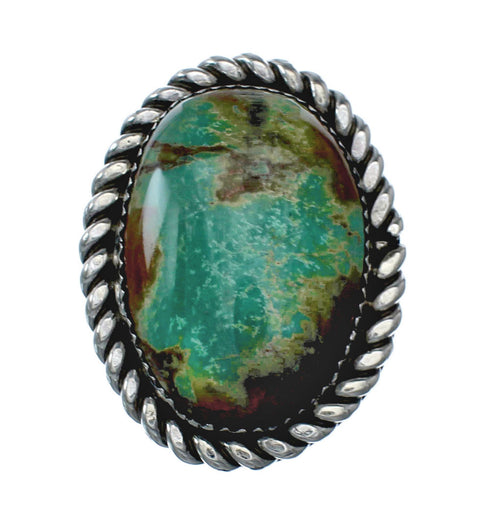 American Indian Genuine Sterling Silver Kingman Turquoise Ring Size 9 NN20209