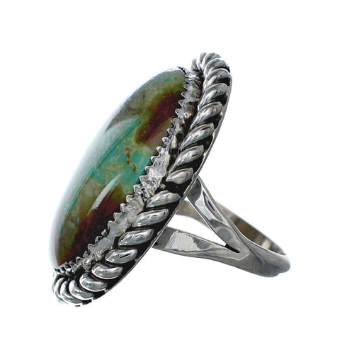 American Indian Genuine Sterling Silver Kingman Turquoise Ring Size 9 NN20209